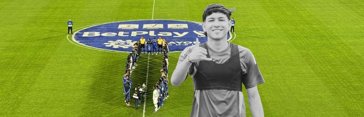 Santiago Castrillón, jugador Sub-20 de Millonarios que falleció tras colapso en un partido. FOTO: @CARLOSAFUTBOL Y MILLONARIOS FC