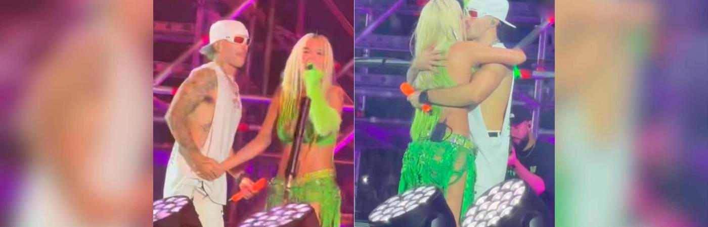 Feid y Karol G en el Ferxxocalipsis. /FOTOS: CAPTURAS DE VIDEO