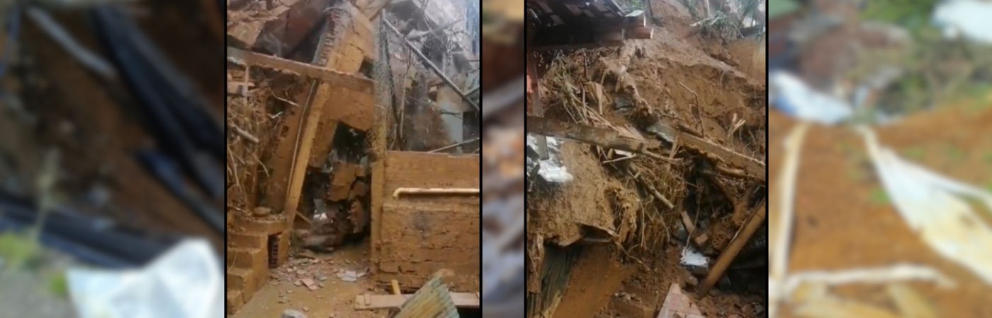 Nuevo deslizamiento en Villatina dejó una casa destruida. / FOTO: CAPTURA PANTALLA DENUNCIAS ANTIOQUIA