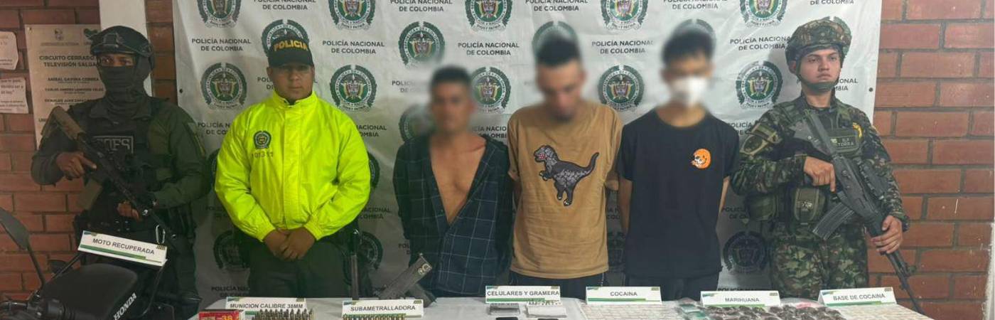 Los elementos incautados fueron puestos a disposición de la autoridad competente. FOTO: POLICÍA NACIONAL