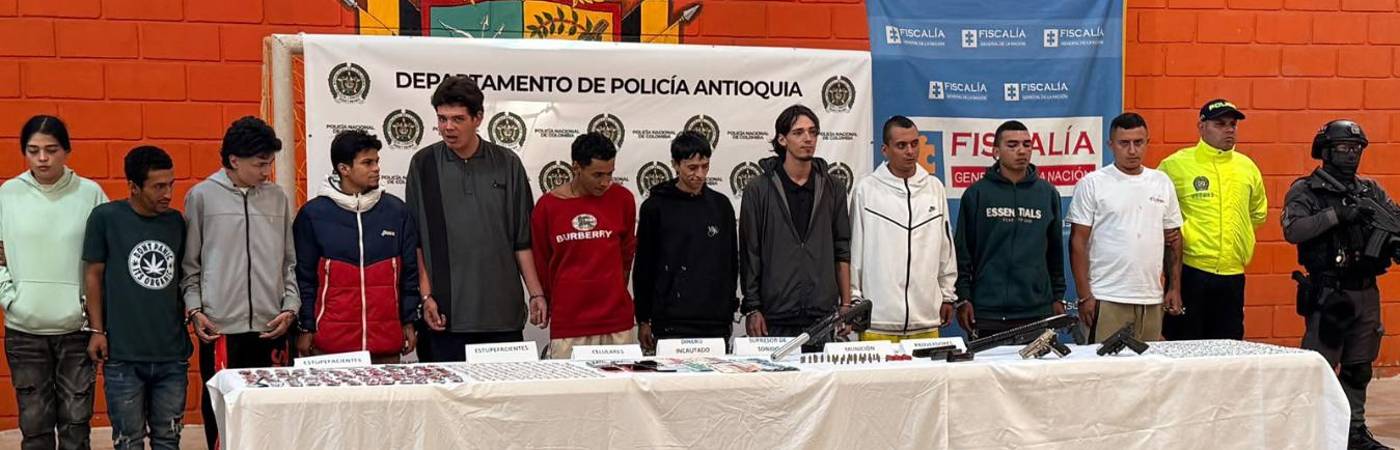 Ellos son algunos de los capturados del grupo delincuencial La Miel. FOTO: FISCALÍA GENERAL DE LA NACIÓN