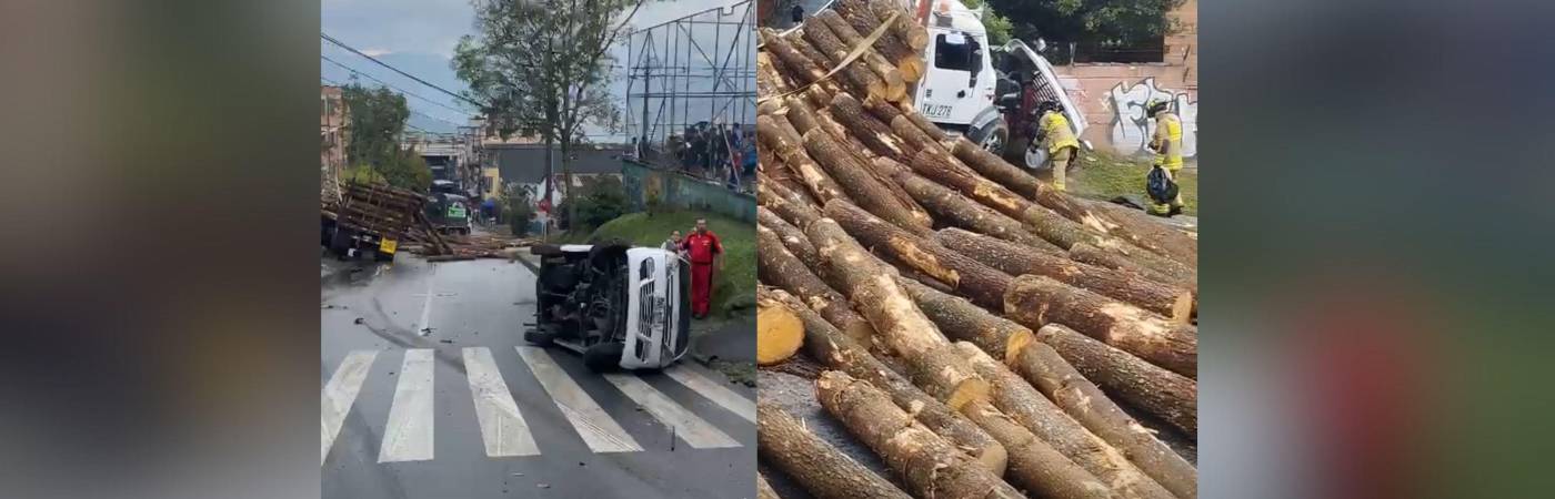 Así quedó la vida tras el accidente en San Antonio de Prado. FOTO: CORTESÍA DENUNCIAS ANTIOQUIA