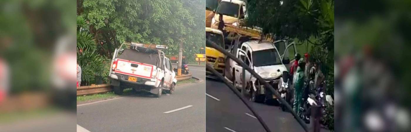 Este fue el vehículo que embistió a los dos peatones. /FOTO: CORTESÍA Y X @sttmed