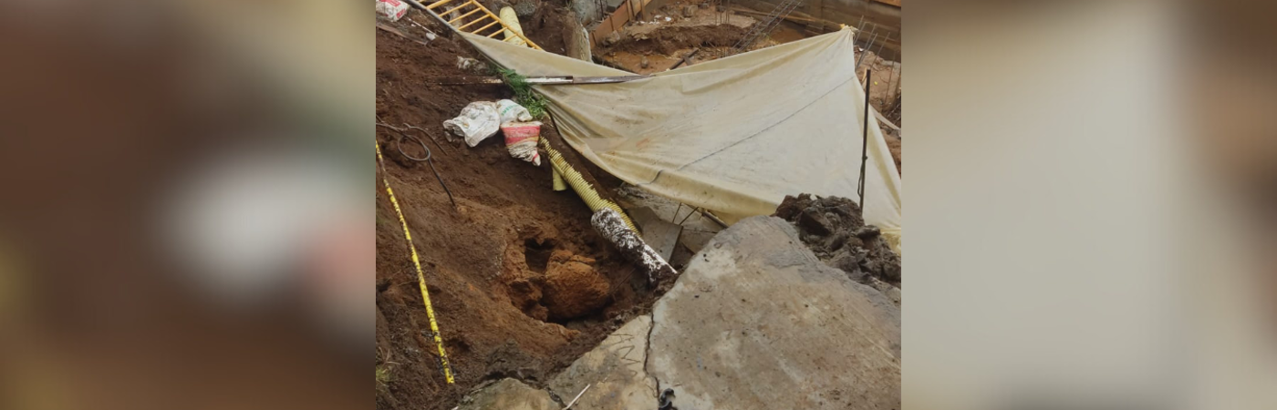 Deslizamiento por ruptura de tubo en Llanaditas. /FOTO: CORTESÍA