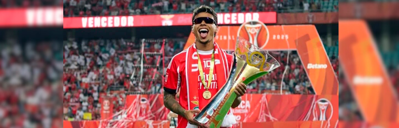 Richard Ríos conquistó suprimer título con el Benfica de Portugal. /FOTO: INSTAGRAM @myrichard.rios