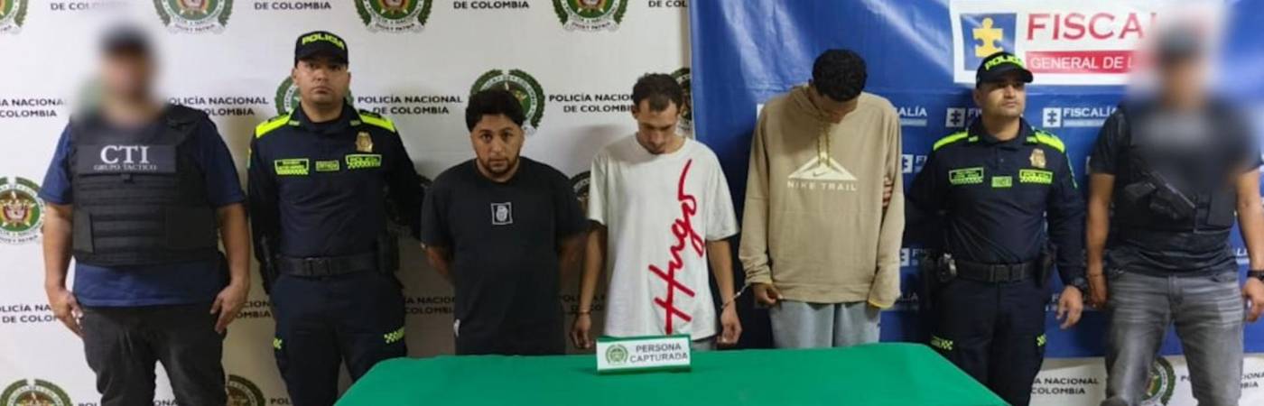 Cristian Durango Zapata, alias Tombito; Daniel Felipe Villa Rivillas, alias Piña, y Mateo Diossa Méndez fueron acusados de homicidio y hurto. FOTO: CORTESÍA FISCALÍA GENERAL DE LA NACIÓN