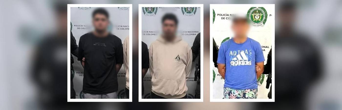 Ellos fueron los capturados. FOTO: CORTESÍA DEPARTAMENTO DE POLICÍA ANTIOQUIA