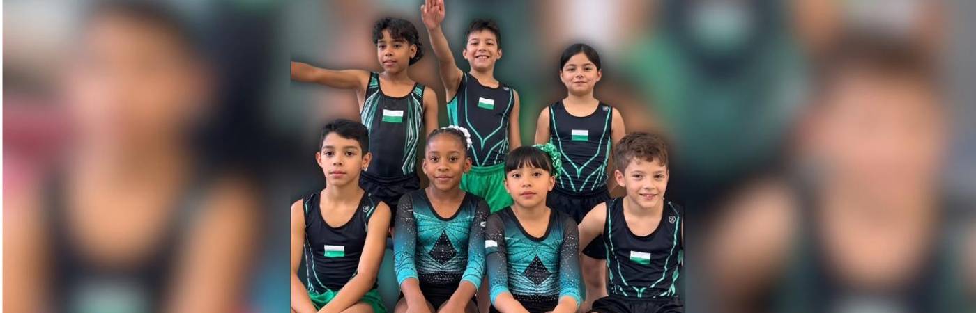 De arriba a abajo (de izq. a der.): Thiago Ramírez, Juan José Patiño, Maximiliano Botero, Bryant Soto, Valery Hinestroza, Luciana Tamayo e Isaac Herrera, son los 7 clasificados en Preinfantil al Suramericano. FOTO: CORTESÍA