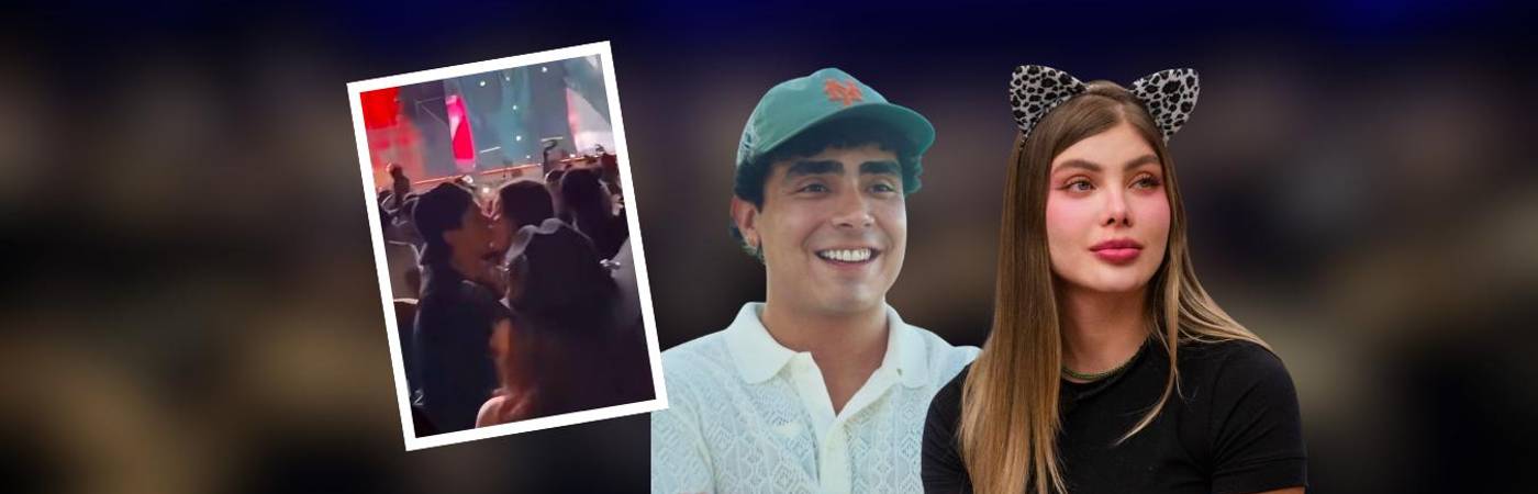 El beso entre Felipe Saruma y Sofía Jaramillo se dio en un concierto en Cúcuta. FOTO: INSTAGRAM Y 15 MINUTOS