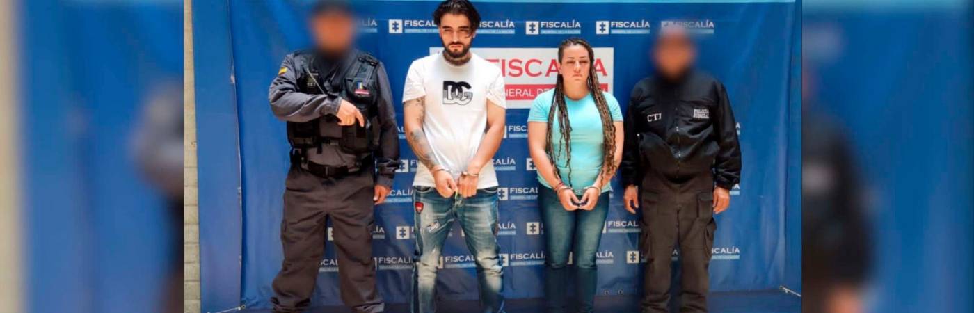 Juan Camilo Zuluaga López y Marlen Yuliet Múnera Cataño tras ser capturados. /FOTO: CORTESÍA