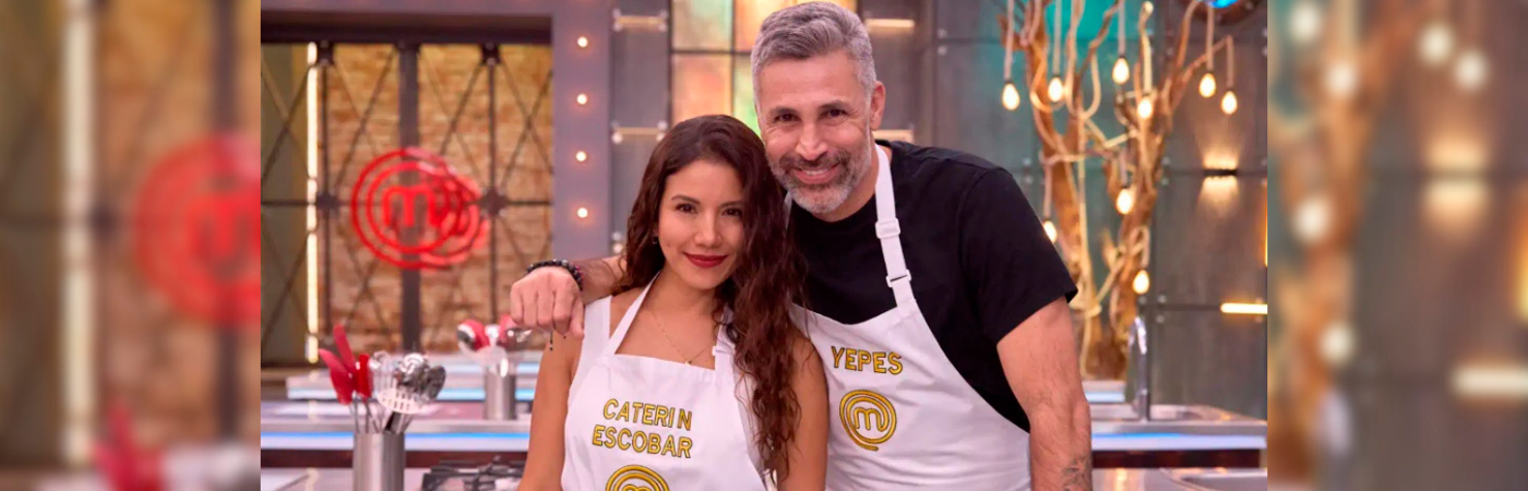 Caterin Escobar y Mario Alberto Yepes coincidieron en ‘MasterChef Celebrity Colombia 2025’. /FOTO: CANAL RCN