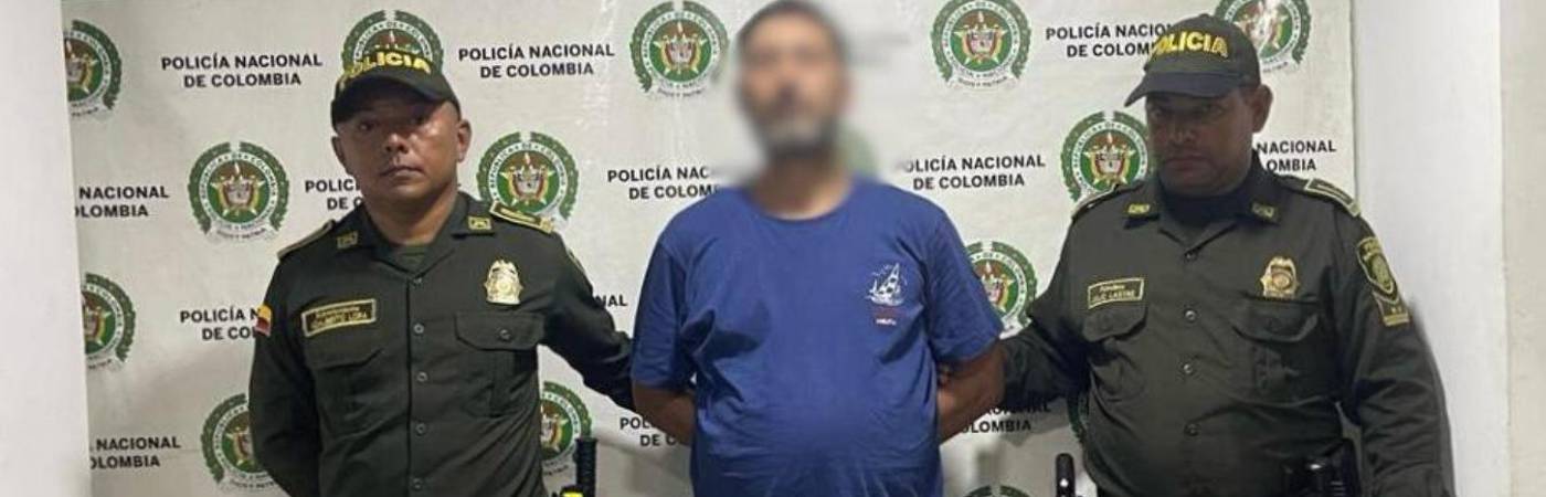 Alias Tiny fue capturado en Coveñas. FOTO: CORTESÍA POLICÍA METROPOLITANA