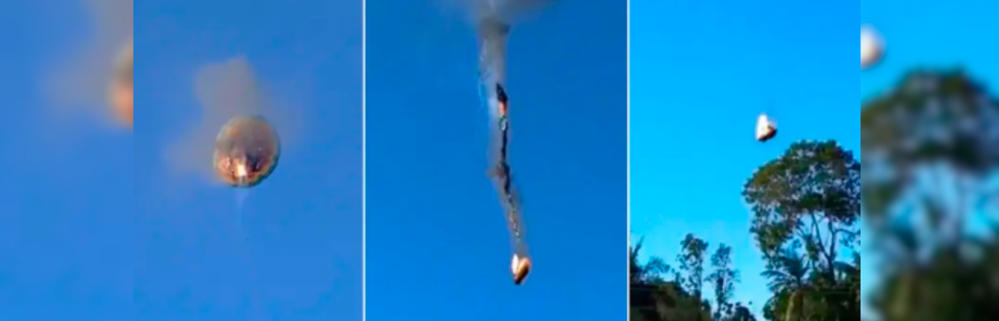 Secuencia del globo cayendo en llamas. /FOTOS: TOMADAS DE VIDEO 