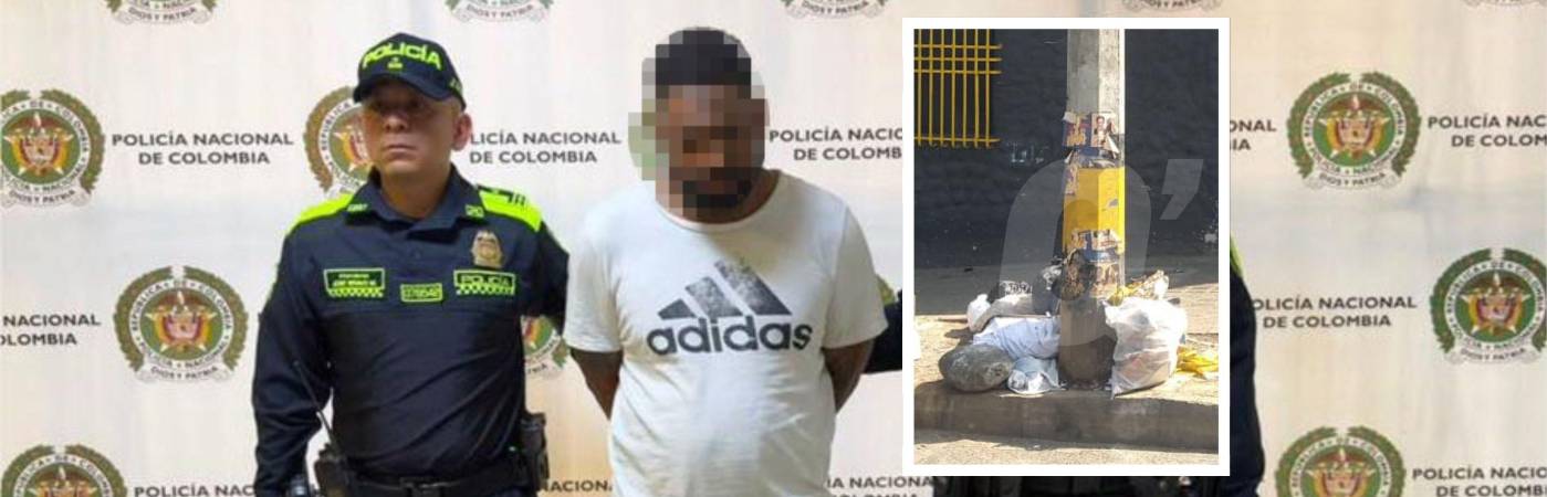 El presunto responsable del homicidio y el lugar donde encontraron el cuerpo (detalle). FOTOS: POLICÍA METROPOLITANA Y GUILLERMO OSPINA MUÑOZ