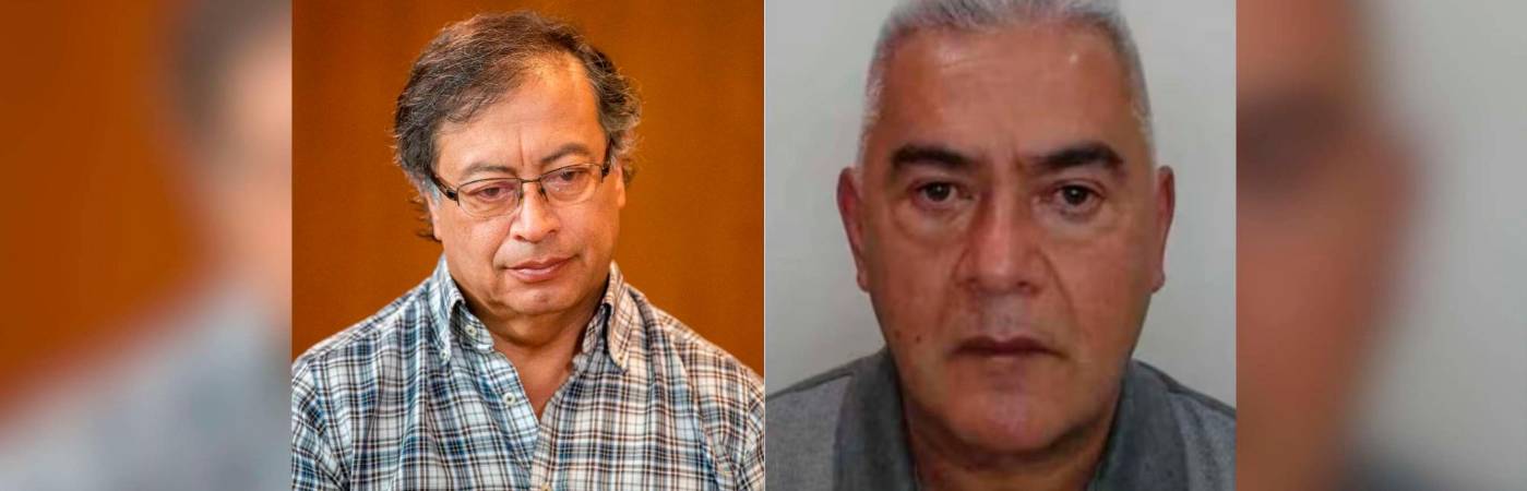 El presidente Gustavo Petro y Diego Marín Buitrago, alias Papá Pitufo. /FOTOS: ARCHIVO Y TOMADA DE LA WEB