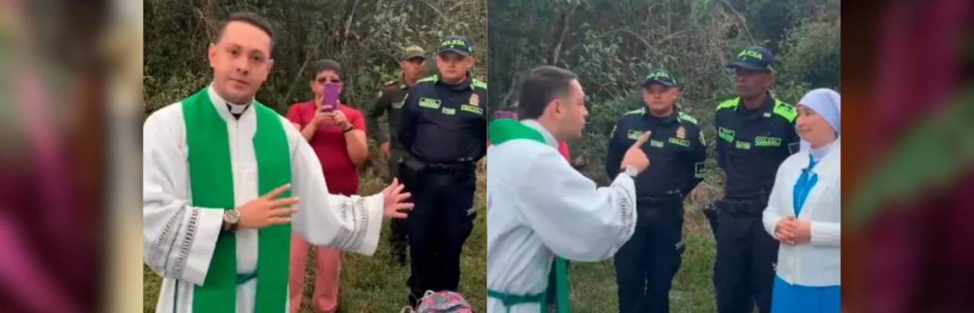 La discusión entre el religioso y las mojas quedó grabado en video. FOTOS: TOMAS DE VIDEO
