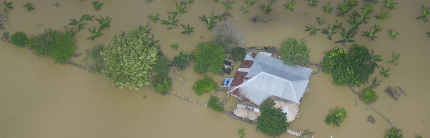 Así se ve la zona afectada por las inundaciones. FOTO: X @UNGRD