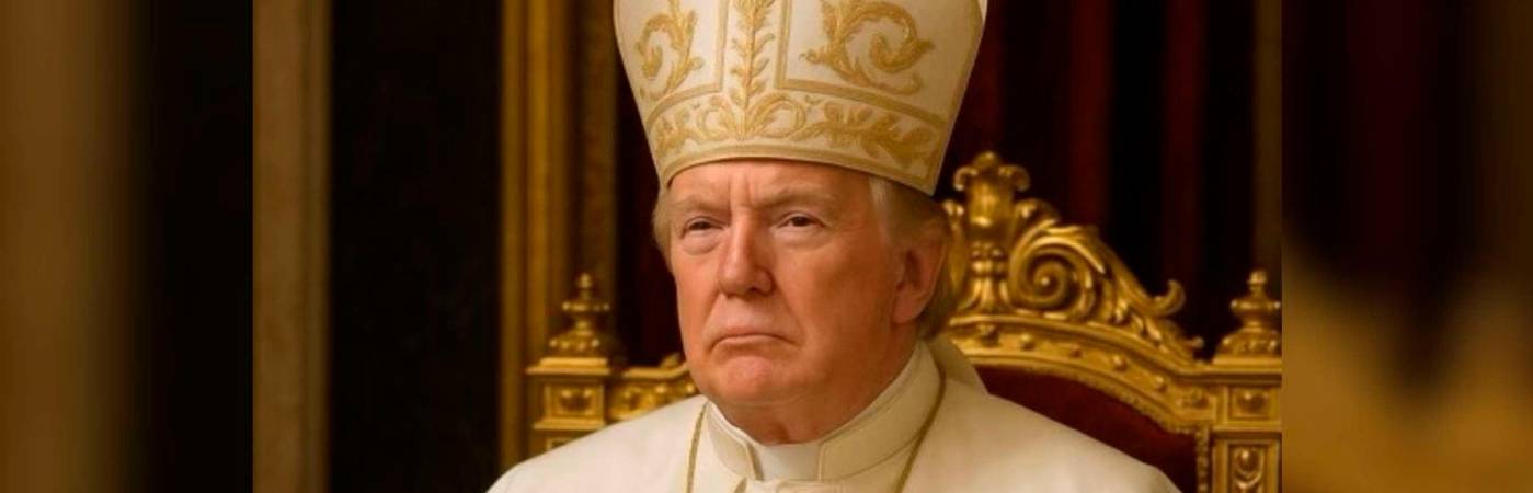 Donald Trump, presidente de Estados Unidos, vestido de papa en una imagen creada con inteligencia artificial. /FOTO: REDES SOCIALES