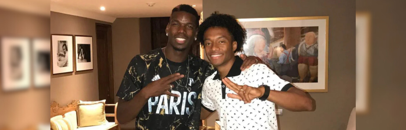 Paul Pogba junto a Juan Guillermo Cuadrado. /FOTO: INSTAGRAM @cuadrado