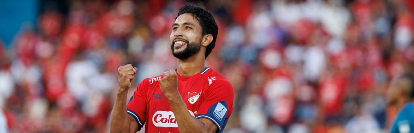 Jeison Medina ha disputado 369 minutos con el DIM en el Finalización y se espera que el gol que conquistó ante Llaneros sea el despegue con el rojo. FOTO: CAMILO SUÁREZ