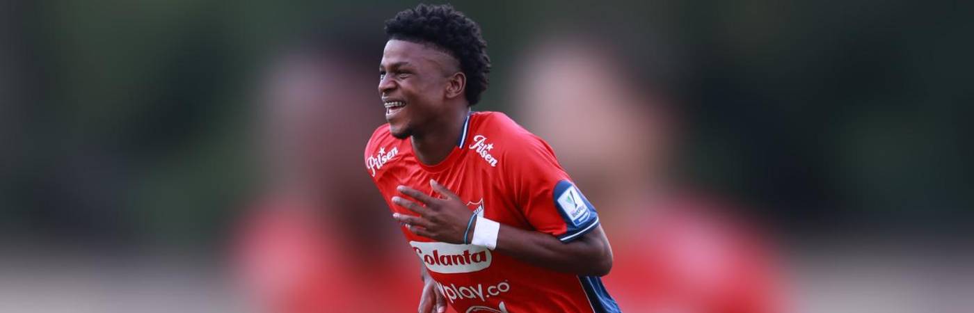 Jhan Mena, uno de los debutantes del DIM este semestre y ya despegó con gol, lo que necesita el Rojo para seguir en Copa. FOTO: MANUEL SALDARRIAGA