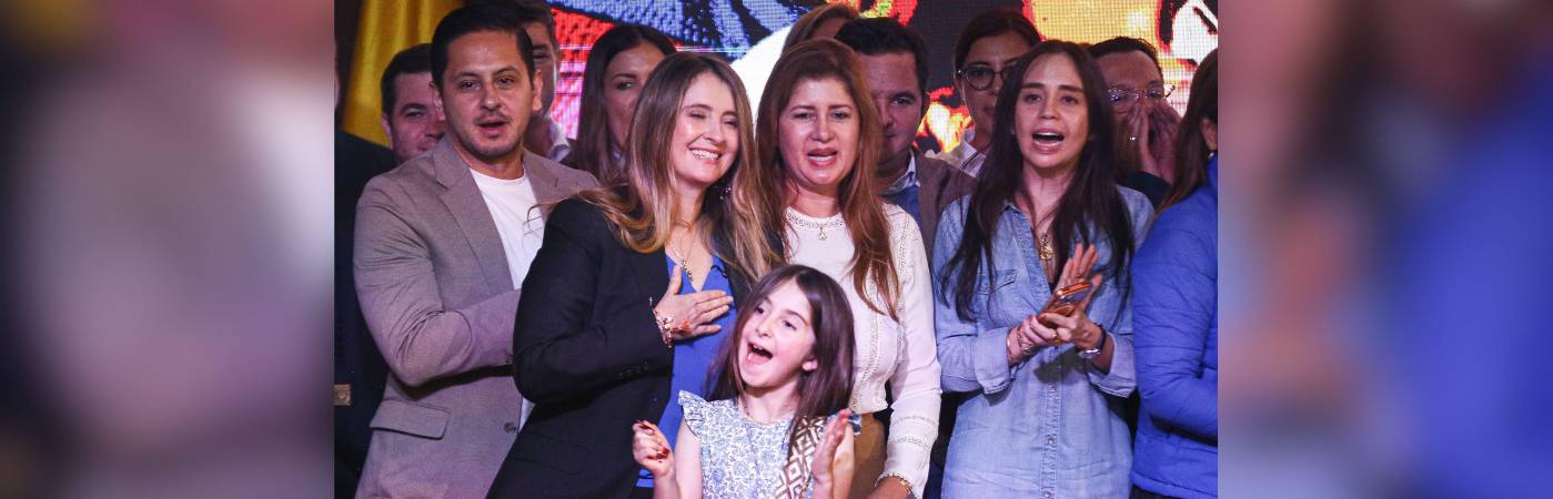 Paloma Valencia tras ser anunciada como candidata presidencial del Centro Democrático. FOTO: LINA GASCA - COLPRENSA