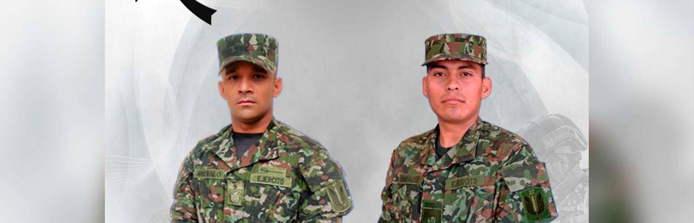 Ellos eran los soldados Jairo Guillermo Arévalo Atencia y Víctor Manuel González Aguilar. /FOTO: CORTESÍA