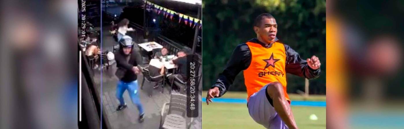 Momento del ataque y Elkin Blanco en un entrenamiento. /FOTOS: CAPTURA DE VIDEO Y ARCHIVO