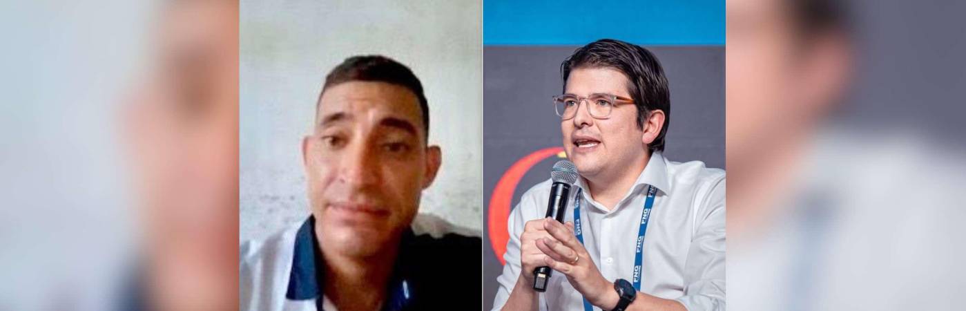 Carlos Eduardo Mora González, el sentenciado, y Miguel Uribe Turbay, la víctima. /FOTOS: CAPTURA DE VIDEO Y COLPRENSA