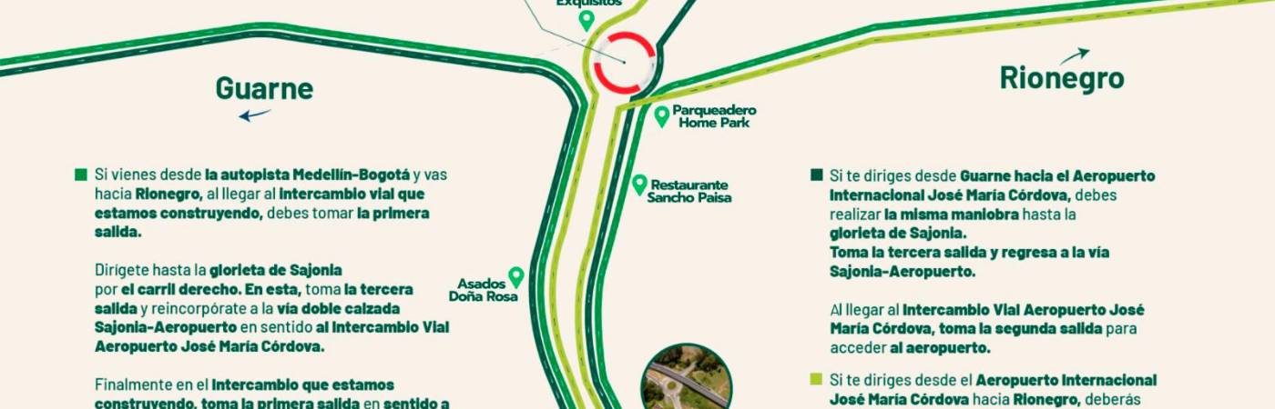 ¡Pilas! Habrá cierre en la calzada de la glorieta del aeropuerto José María Córdova