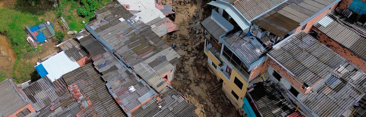 Así se ve desde arriba la zona de la emergencia. /FOTO: CAMILO SUÁREZ.