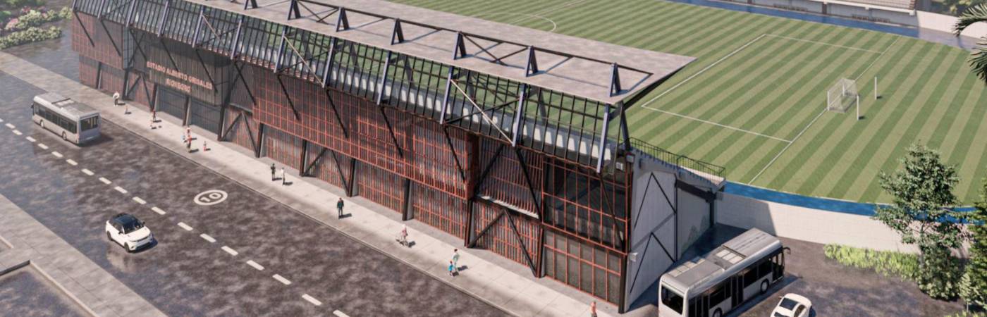 Así quedará el estadio Alberto Grisales tras su modernización. FOTO: ALCALDÍA DE RIONEGRO