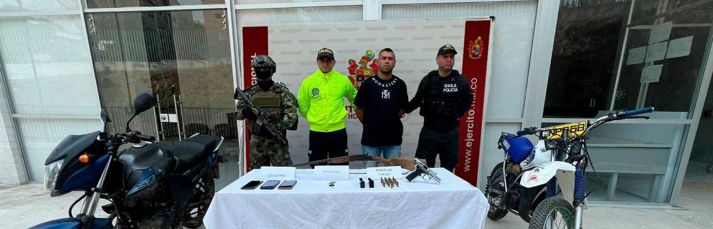 Alias Chicharro tras su captura. /FOTO: EJÉRCITO NACIONAL