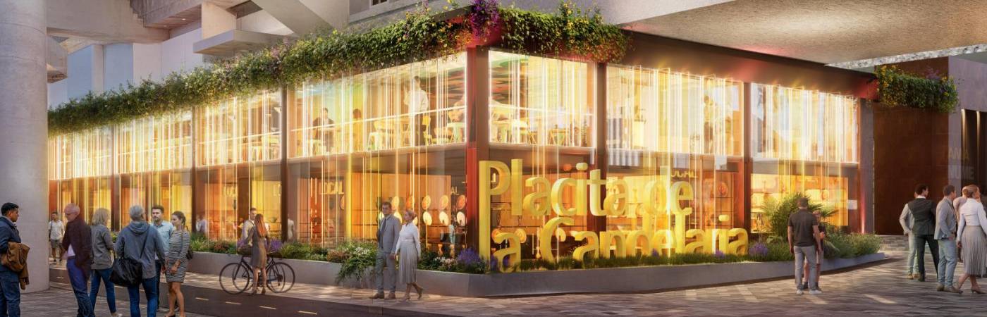 Otro de los renders que ilustra cómo quedará el espacio de esta estación. FOTO: METRO DE MEDELLÍN