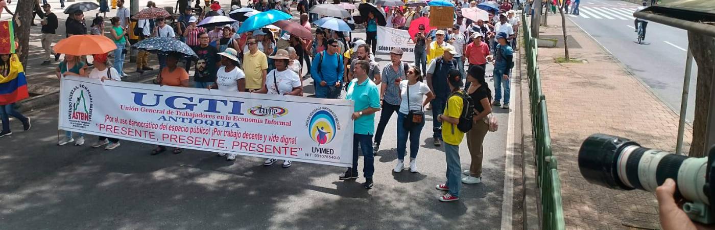 La marcha se cumplió este jueves en el centro de Medellín. /FOTOS: JAIME PÉREZ. 