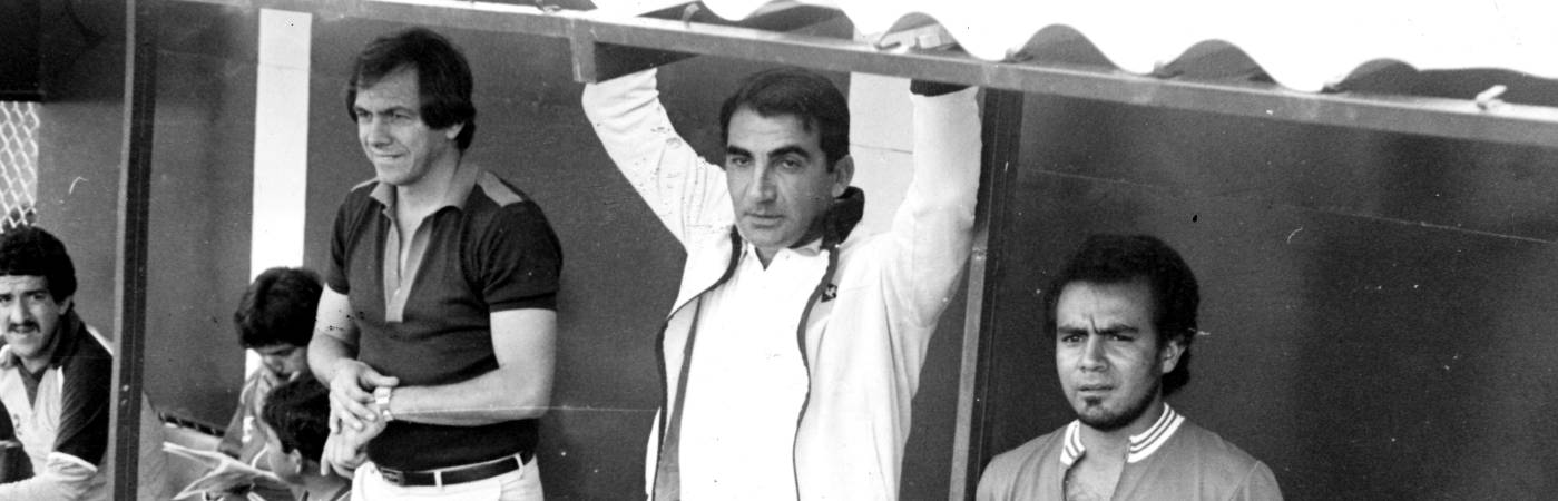 Cuerpo Técnico del Atlético Nacional 1982. Personajes: Miguel Ángel ‘el Zurdo’ López, John Jairo ‘la Rata’ Restrepo. / FOTO: ARCHIVO EL COLOMBIANO - MIGUEL CALDERÓN