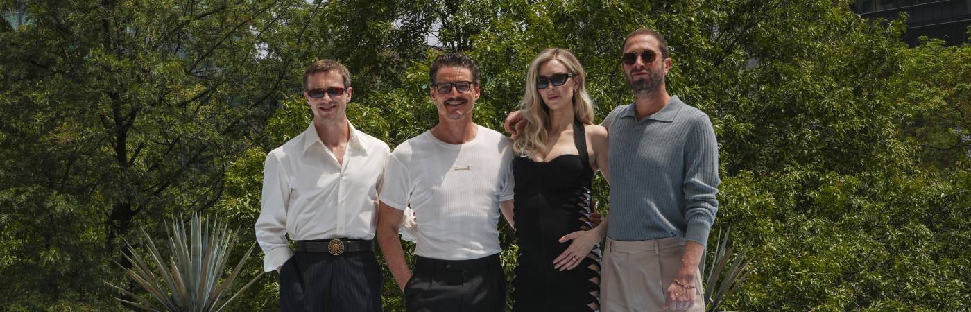  Ebon Moss-BachRach, Joseph QUinn, Pedro Pascal y Vanessa Kirby en el lanzamiento de la película en México. / FOTO: GETTY PARA DISNEY.