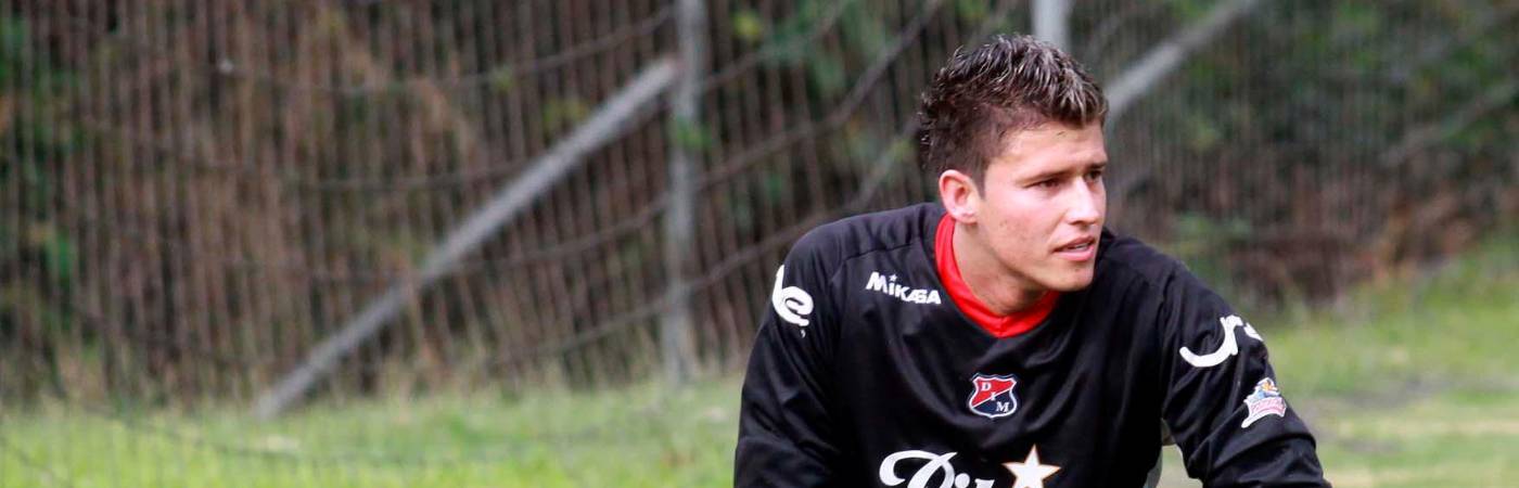 Jhon Bairon García en septiembre de 2010, debutando como arquero del DIM. /FOTO: MANUEL SALDARRIAGA QUINTERO 