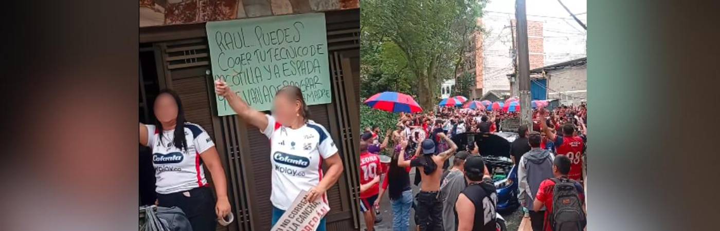 Protesta hinchas del DIM. FOTO: LA EXTRELLA REXIXTE