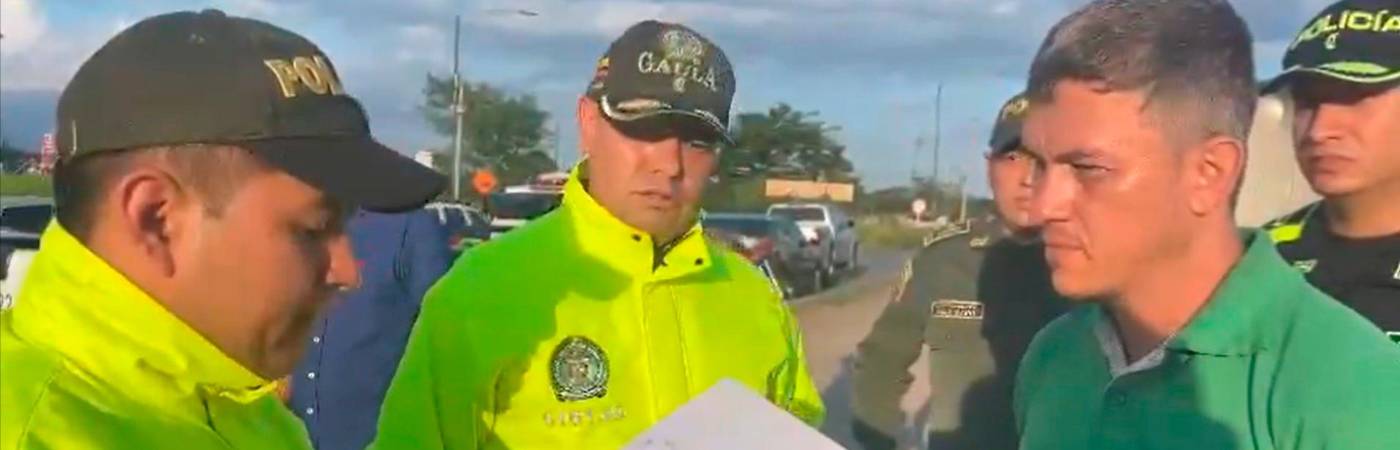 Momento de la captura de Harold Andrés Echeverry Orozco. /FOTO: POLICÍA NACIONAL