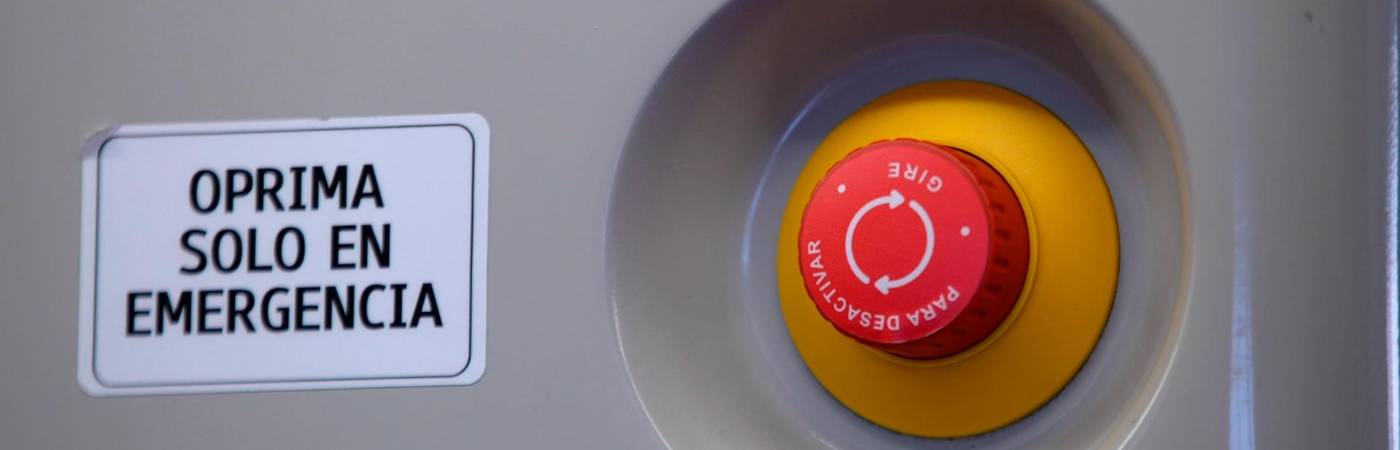 Botón rojo del metro de Medellín. /FOTO: CORTESÍA METRO DE MEDELLÍN 