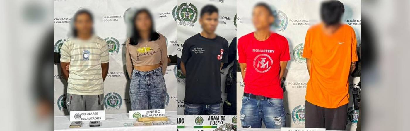 Los capturados por la Policía en Itagüí. FOTOS: POLICÍA METROPOLITANA