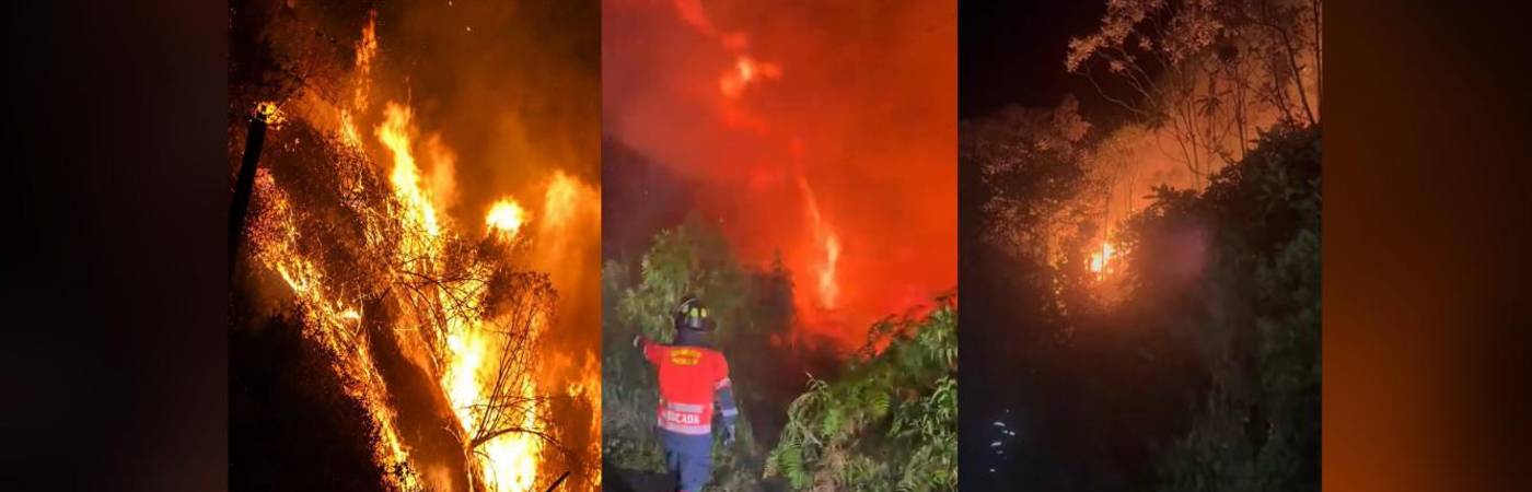 De izquierda a derecha: incendio en Abejorral, San Cristóbal y San Luis. FOTO: DAGRD, ALCALDÍA DE ABEJORRAL Y ALCALDÍA DE SAN LUIS
