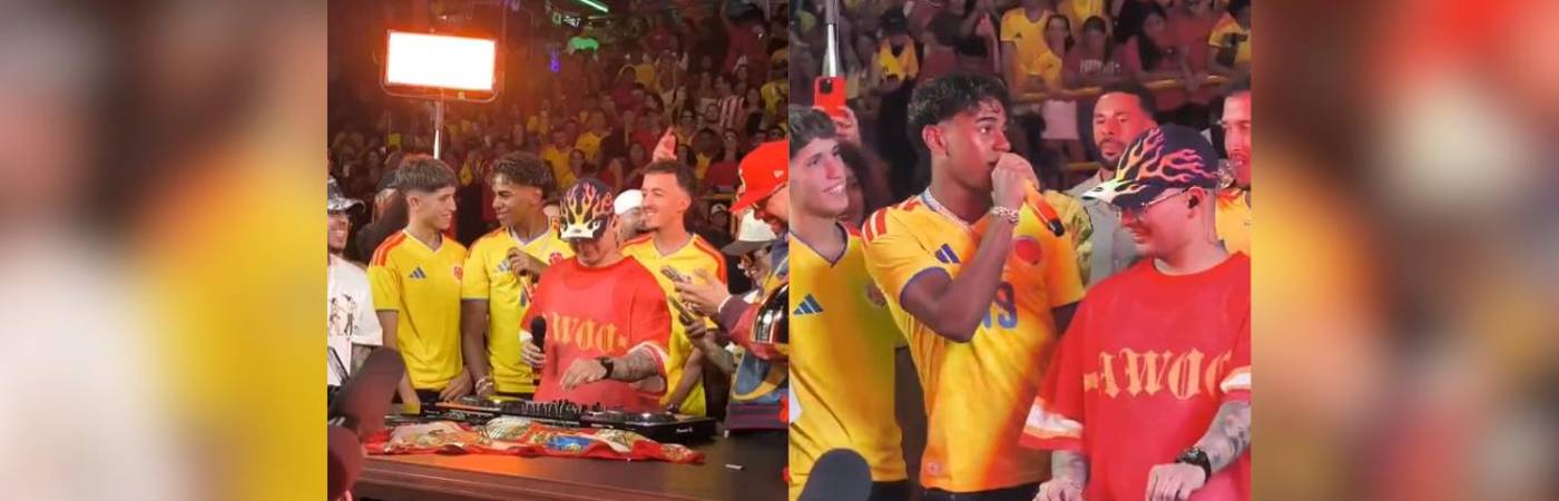 El jugador español Lamine Yamal en la comuna 13, San Javier. FOTO: CAPTURA DE VIDEO REDES SOCIALES