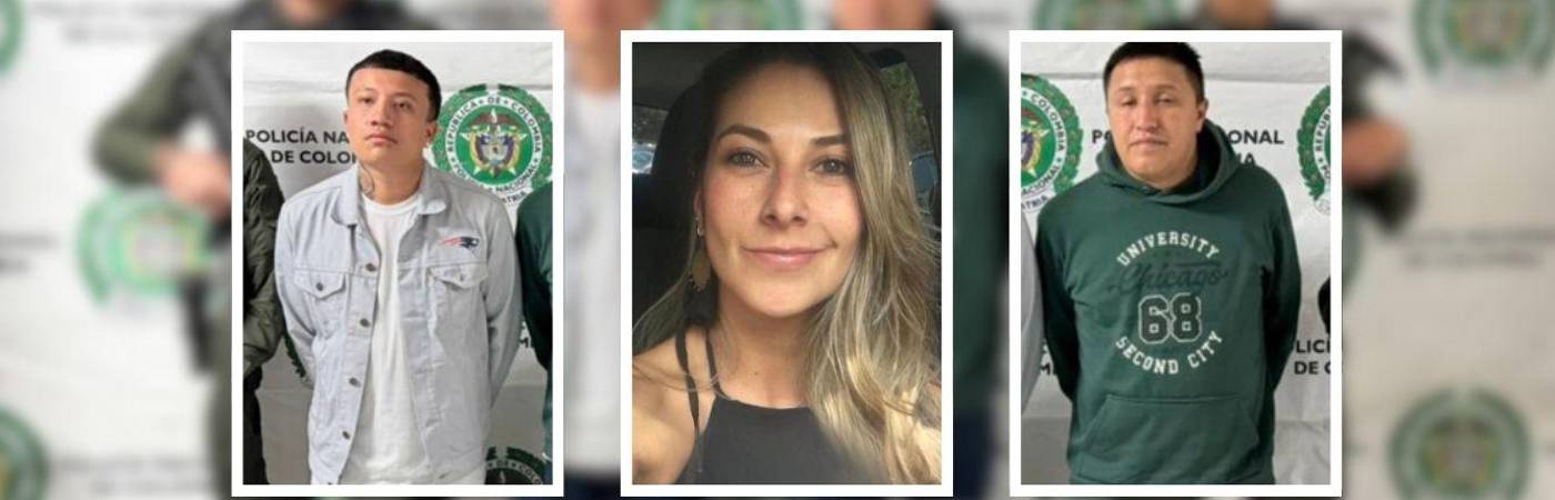 En el medio, Diana Ospina; a los costados, los hermanos Juan Pablo y Diego Armando Gómez Cardozo, condenados por el secuestro extorsivo de la mujer. FOTO: CORTESÍA.