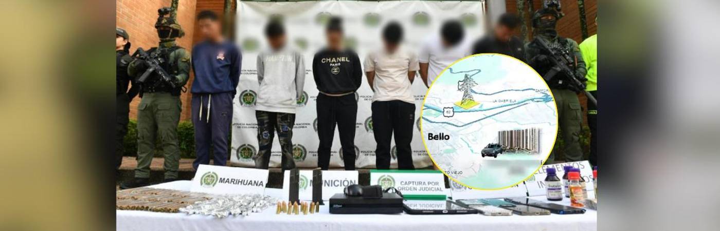 Fueron capturados cinco hombres y una mujer vinculados a los atentados contra varias torres de energía en el Valle de Aburrá. FOTOS: ALCALDÍA DE MEDELLÍN