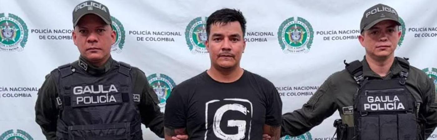 Captura de alias Sebas, presunto integrante del Clan del Golfo. FOTO: POLICÍA ANTIOQUIA