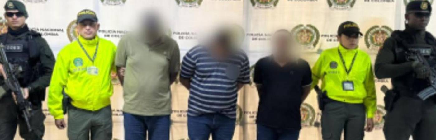 Tres extraditables capturados en Medellín. FOTO: POLICÍA METROPOLITANA VALLE DE ABURRÁ