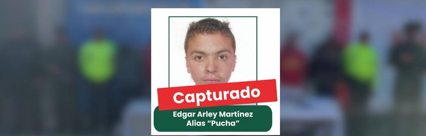 Cayó alias Pucha, entre los más buscados por homicidio en el Oriente antioqueño. FOTO: POLICÍA ANTIOQUIA