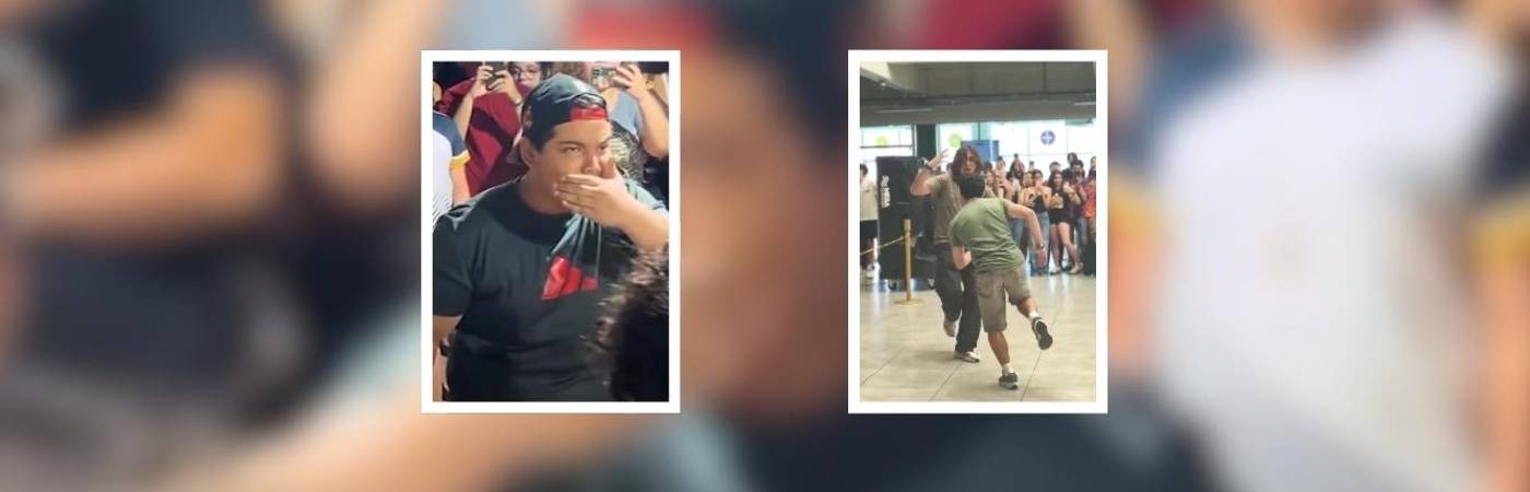 Jóvenes y la tendencia de “farmear aura”. FOTOS: CAPTURA DE VIDEO @ANONIMOSV503 / @TNNOTICIASMX X